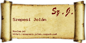 Szepesi Jolán névjegykártya